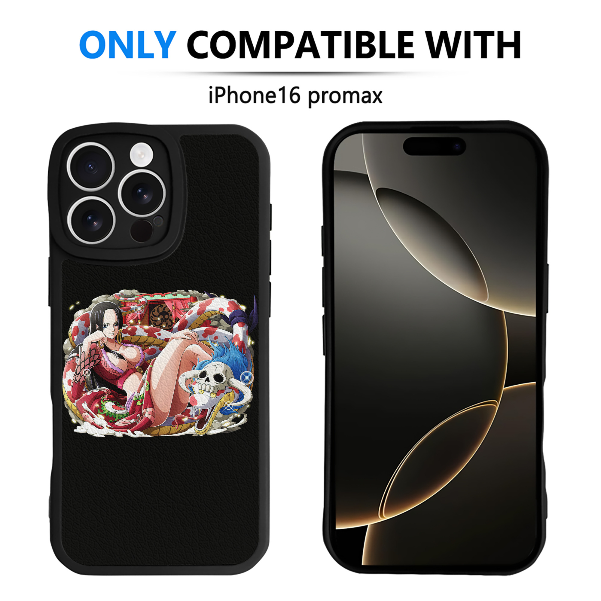 （画像用） ワンピース ボア・ハンコック ONE PIECE Boa·Hancock 【iPhone 16シリーズ対応】シリコンスマホケース（レザー調） 材質：シリコン